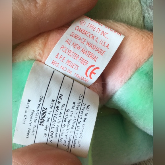 Rare ty Peace Bear beanie baby perfect construction with tag errors - Picture 7 of 15